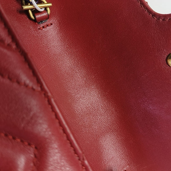 GG Marmont Mini Quilted Calfskin Red