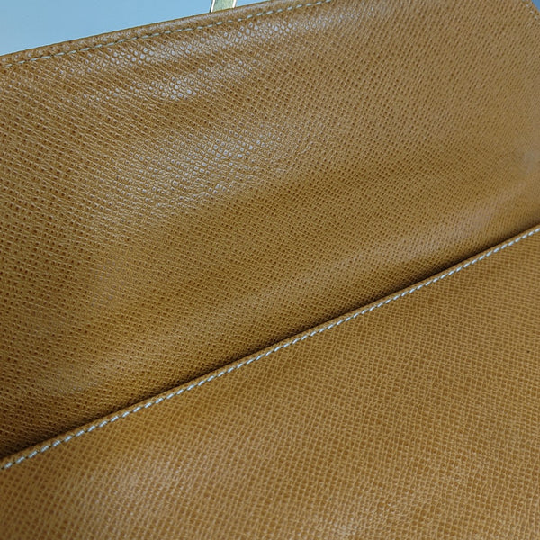 Calfskin Top Handle Bag Brown