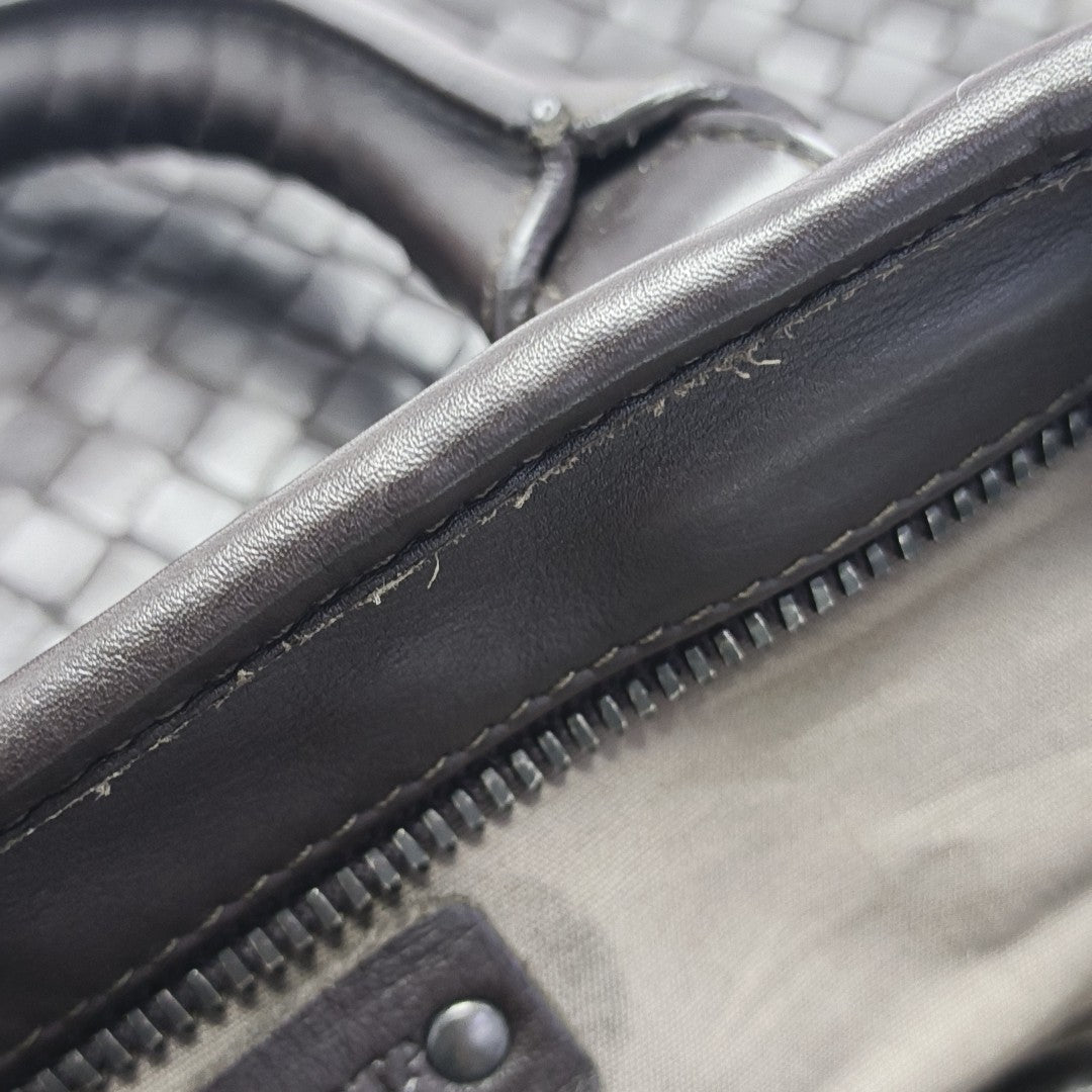 Lambskin Top Handle Bag Brown