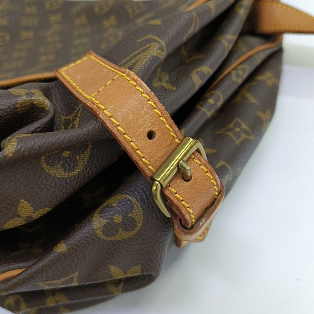 SAUMUR 35 Monogram Coated Canvas Brown
