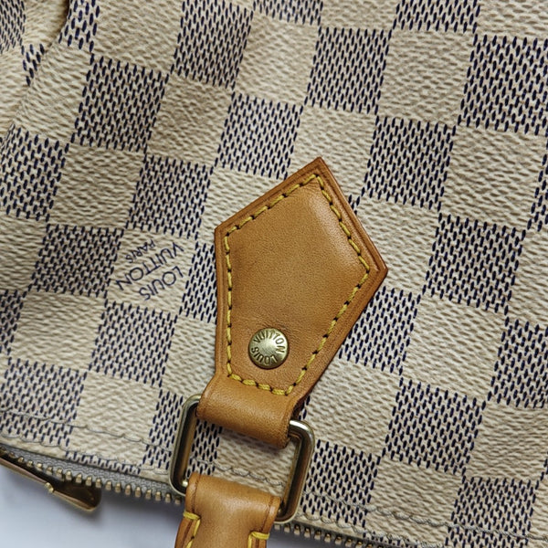 SPEEDY 25 Damier Azur Coated Canvas White