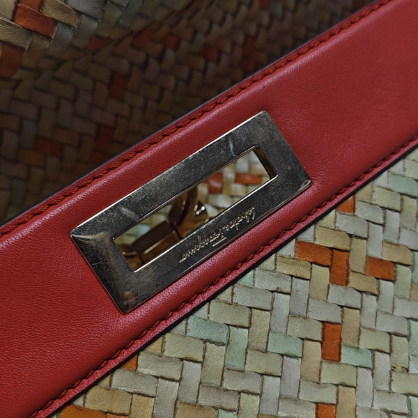 Calfskin Top Handle Bag Multicolor