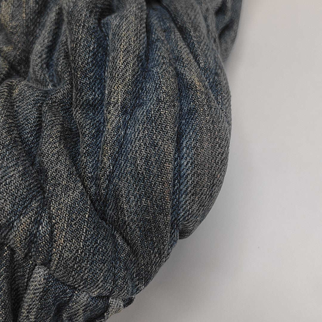 Quilted Denim Tote Bag Blue