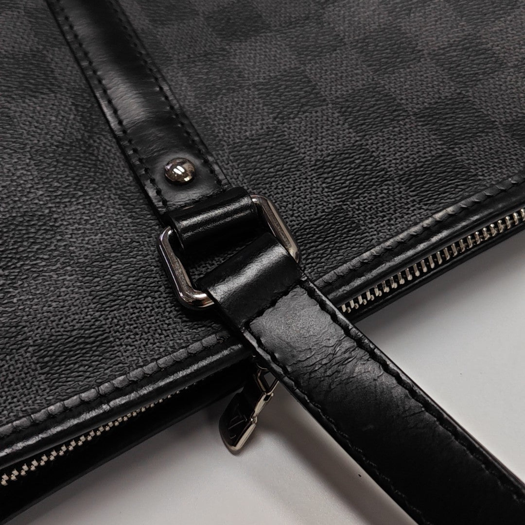 TADAO MM Damier Graphite Coated Canvas Gray