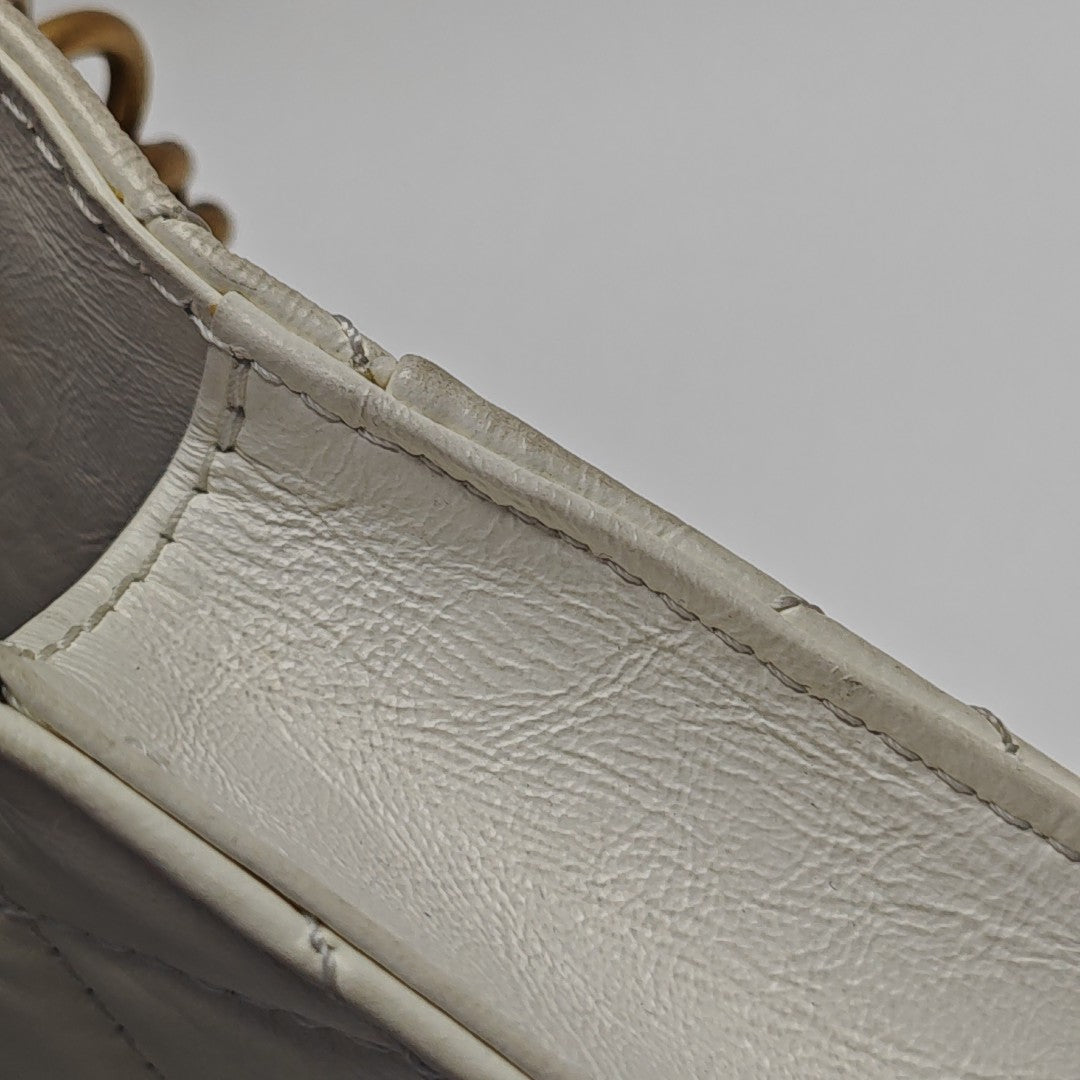 Quilted Calfskin Shoulder Bag Mini White