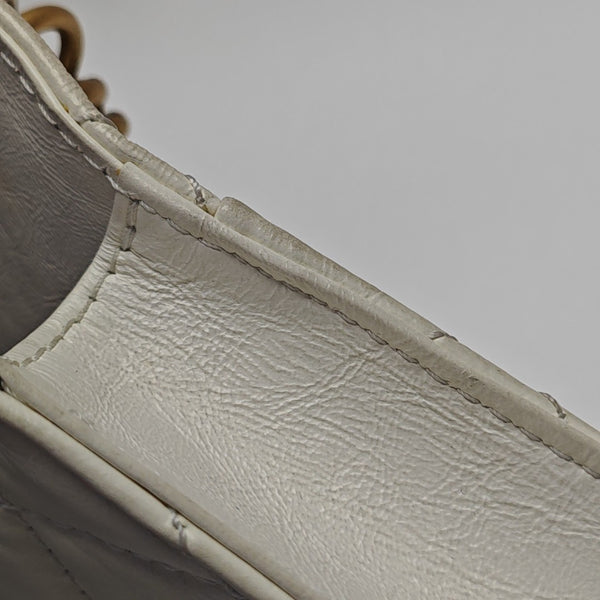 Quilted Calfskin Shoulder Bag Mini White