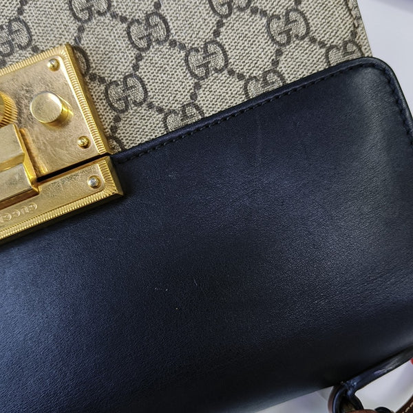 Padlock Small Monogram Coated Canvas Beige
