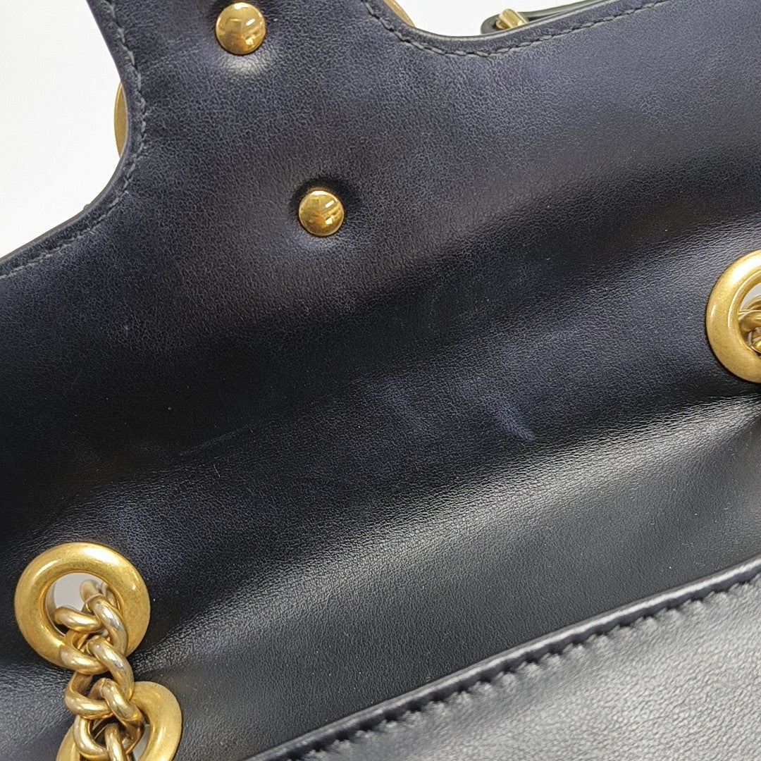 GG Marmont Small Quilted Calfskin Black