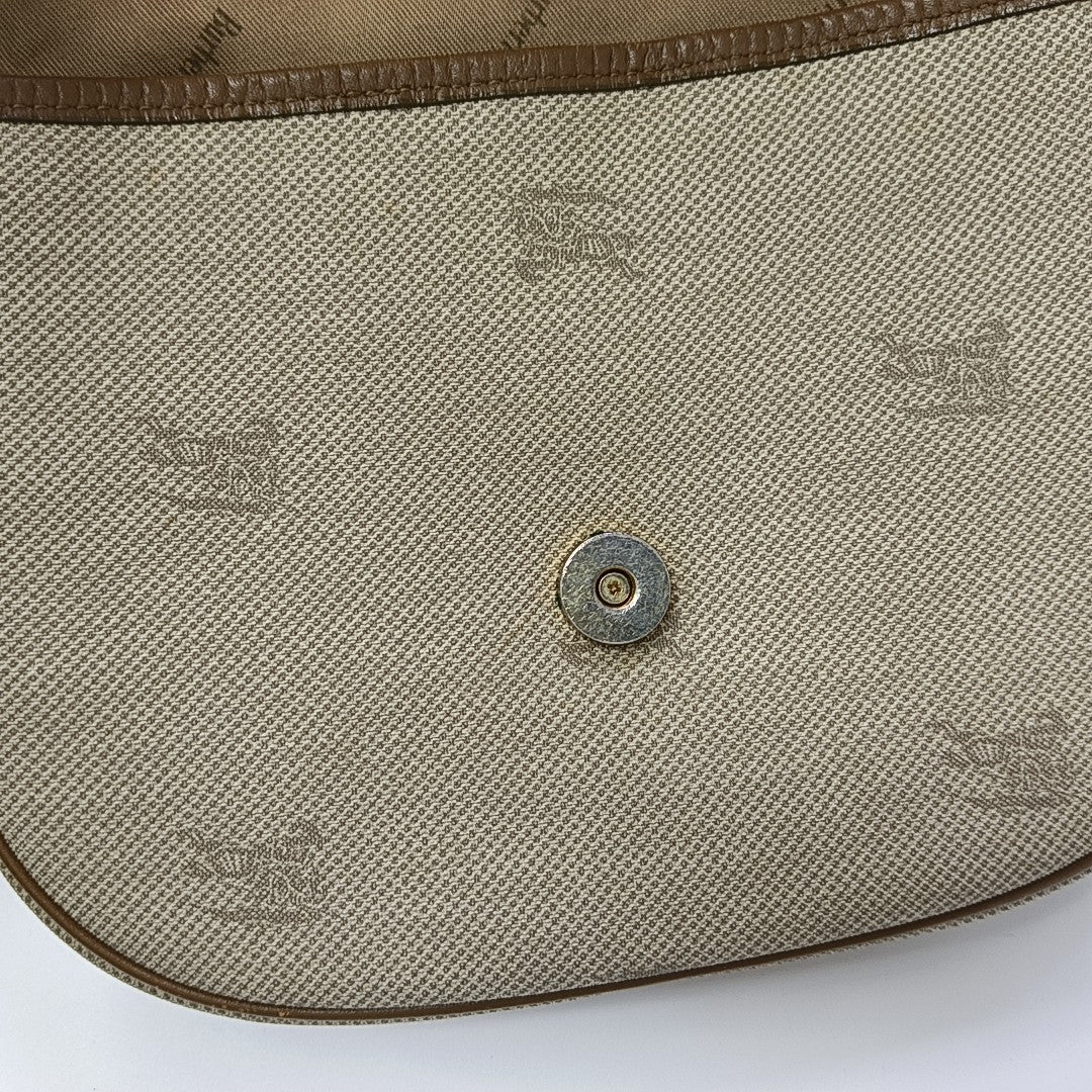 Coated Canvas Shoulder Bag Beige