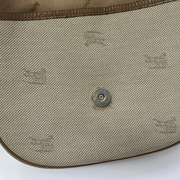 Coated Canvas Shoulder Bag Beige