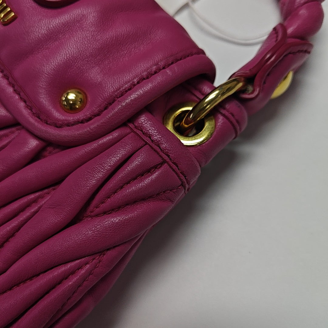 Miu Coffer Quilted Lambskin Pink