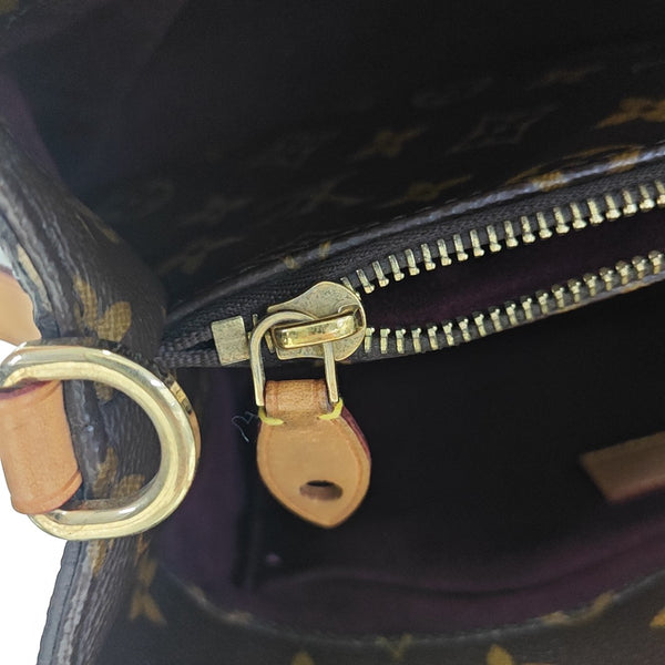 MONTAIGNE MM Monogram Coated Canvas Brown