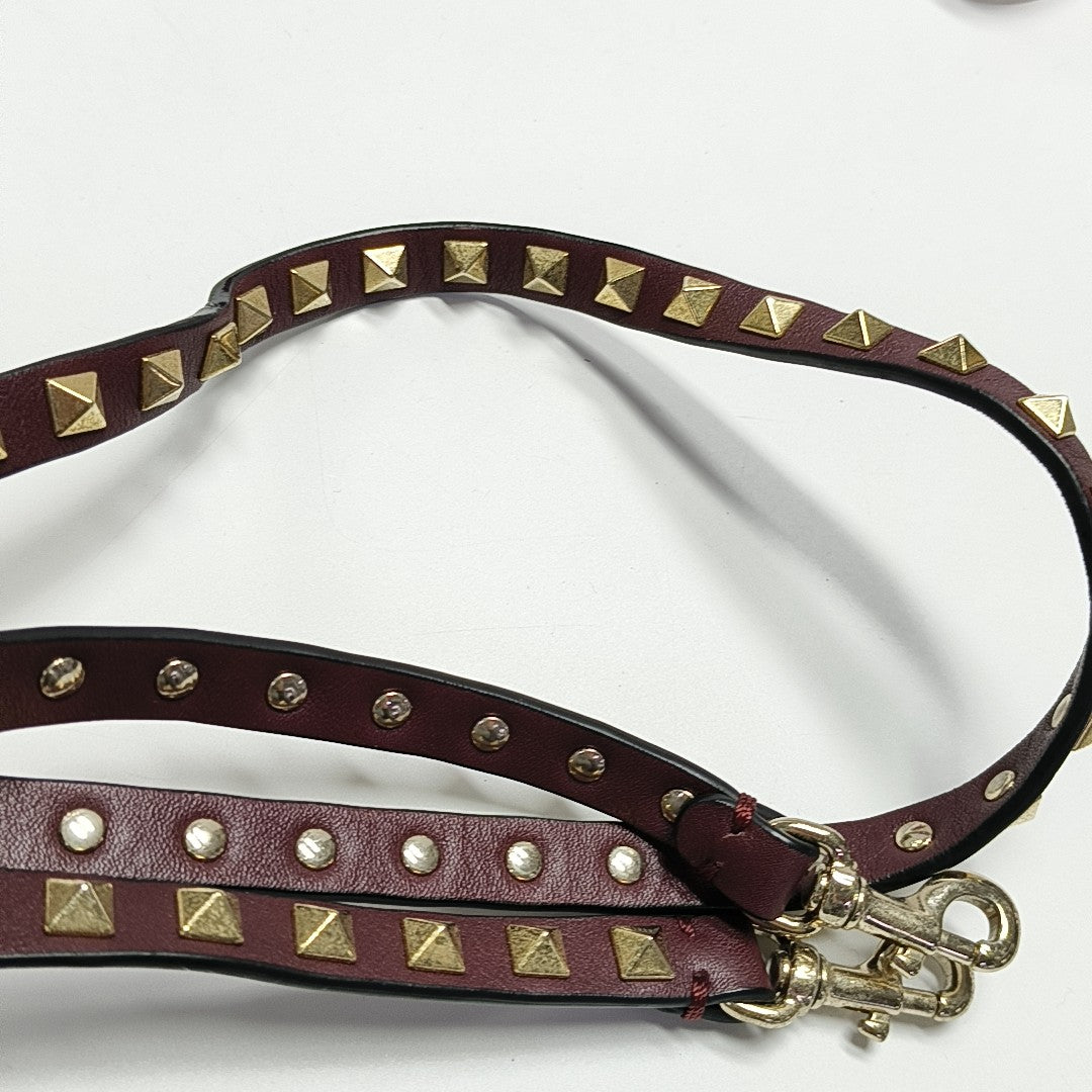 Rockstud Small Calfskin Red