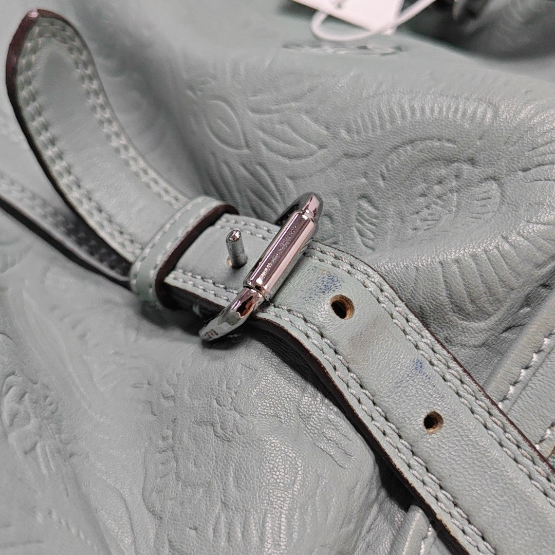 Lambskin Top Handle Bag Blue