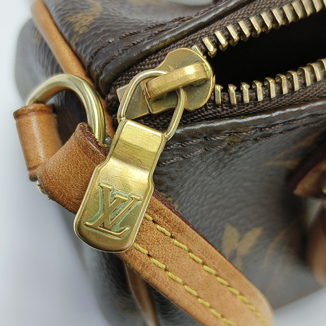 SPEEDY Nano Monogram Coated Canvas Brown