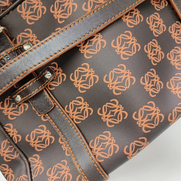 Monogram Coated Canvas Top Handle Bag Brown