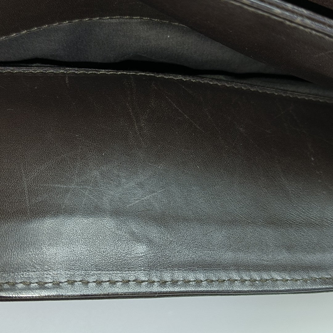 Calfskin Top Handle Bag Brown