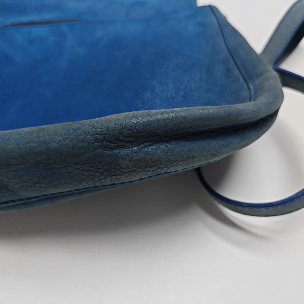 Leather Shoulder Bag Blue