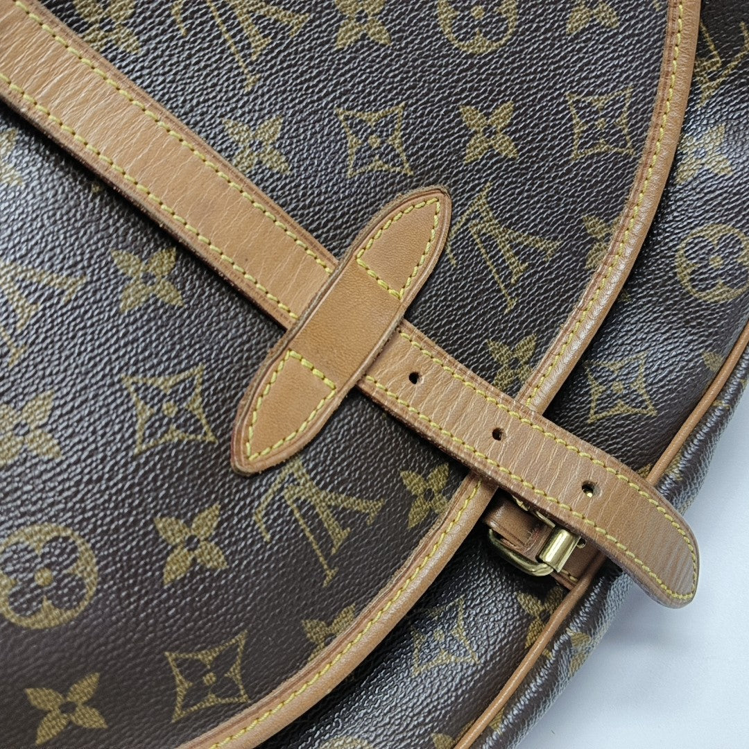 SAUMUR 30 Monogram Coated Canvas Brown