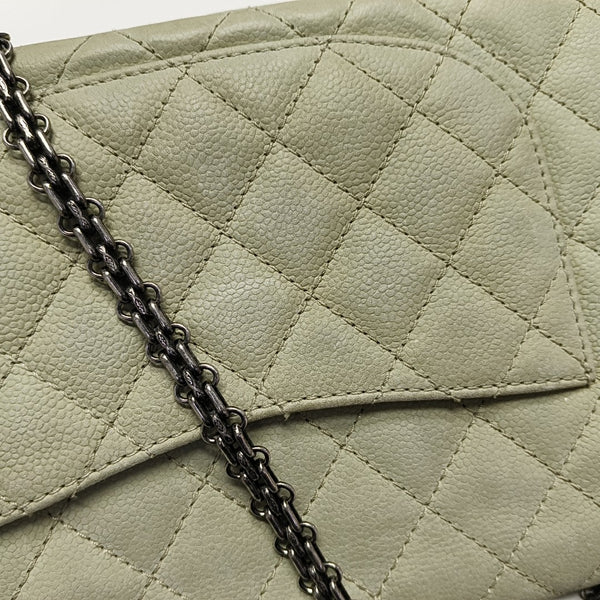 2.55 227 Quilted Calfskin Green