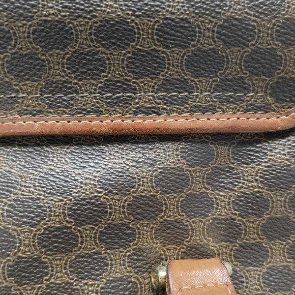Coated Canvas Top Handle Bag Brown