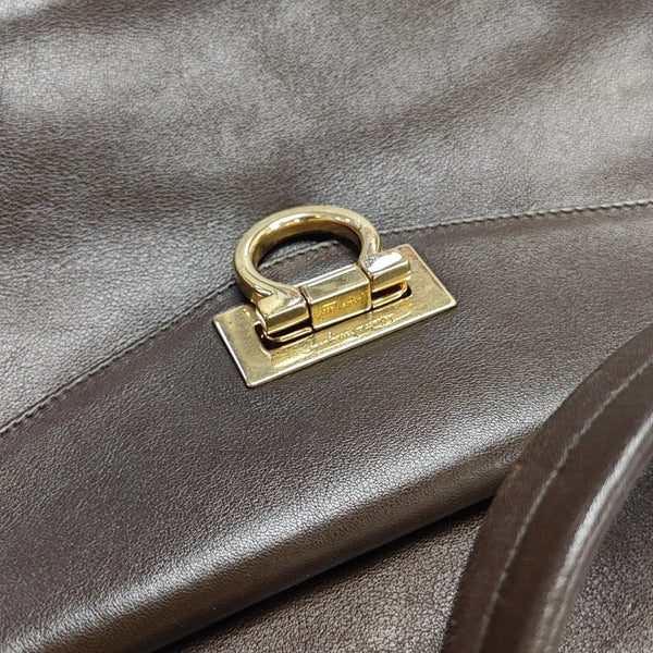 Calfskin Top Handle Bag Brown