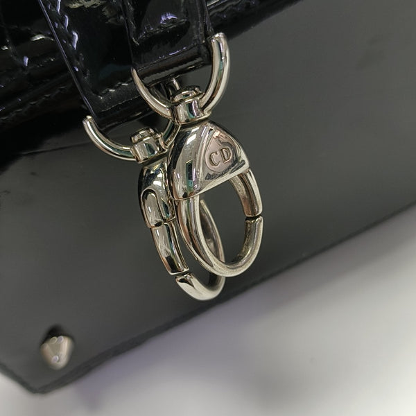 Lady Dior Medium Cannage Patent Leather Black