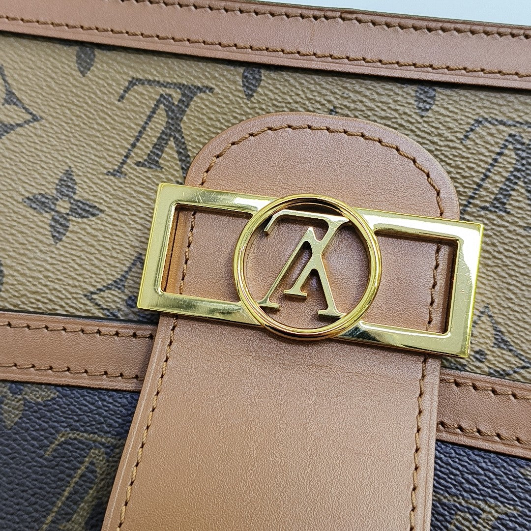 DAUPHINE MM Monogram Coated Canvas Brown
