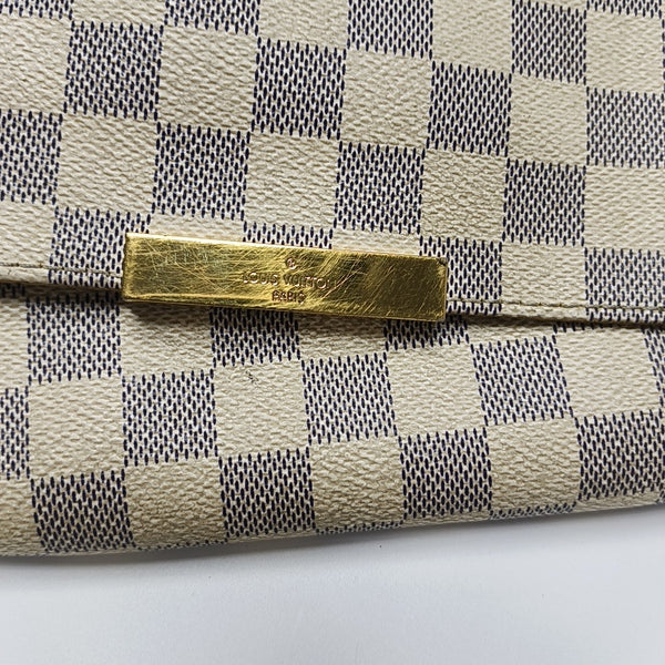 FAVORITE PM Damier Azur Coated Canvas White