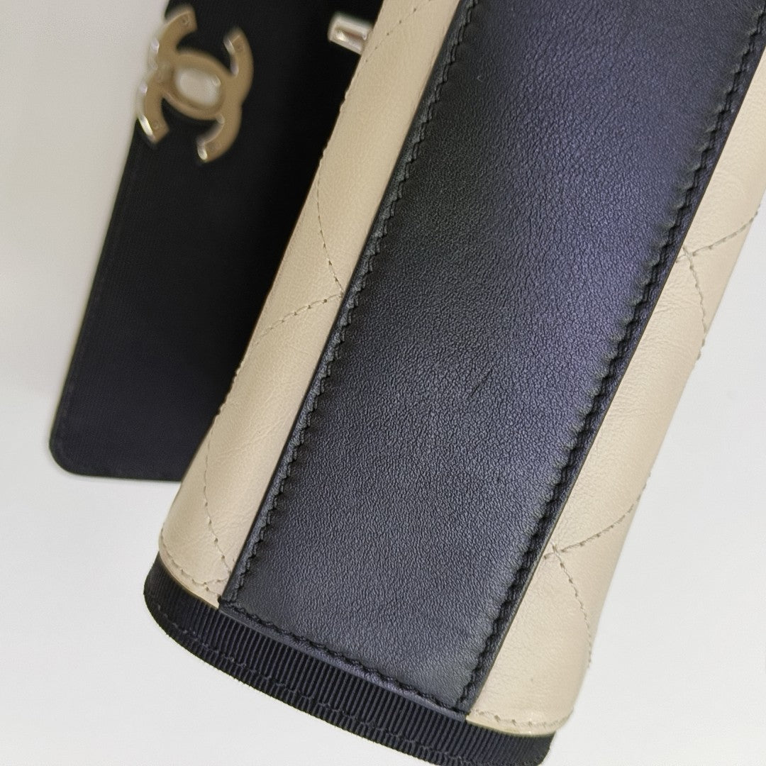 Quilted Calfskin Shoulder Bag Beige