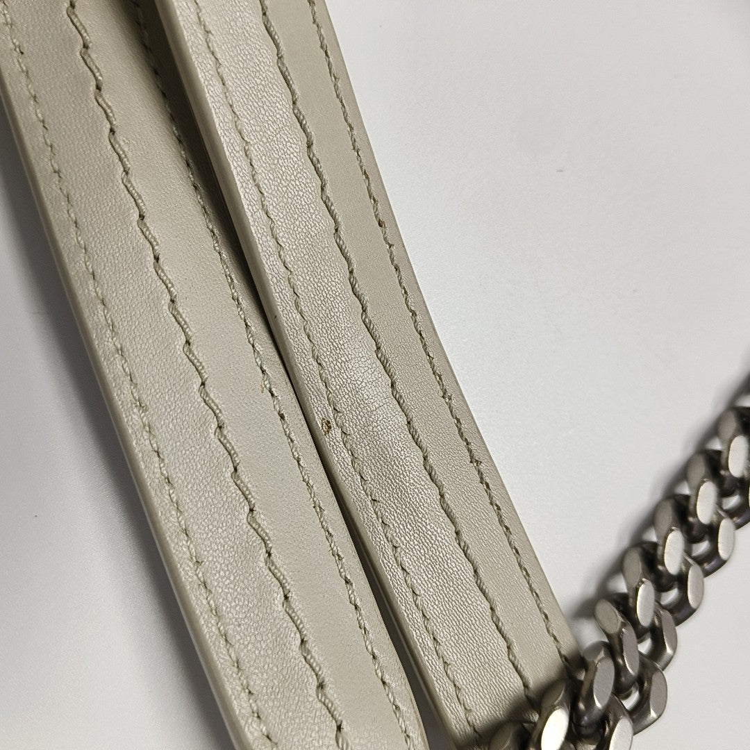 PUFFER Medium Quilted Lambskin White