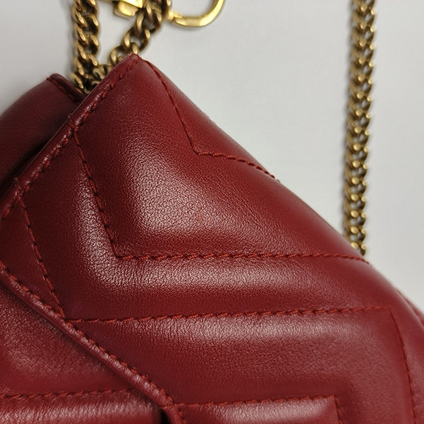 GG Marmont Mini Quilted Calfskin Red