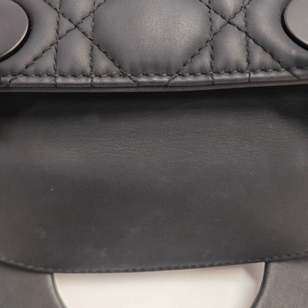 Lady Dior Mini Cannage Calfskin Black