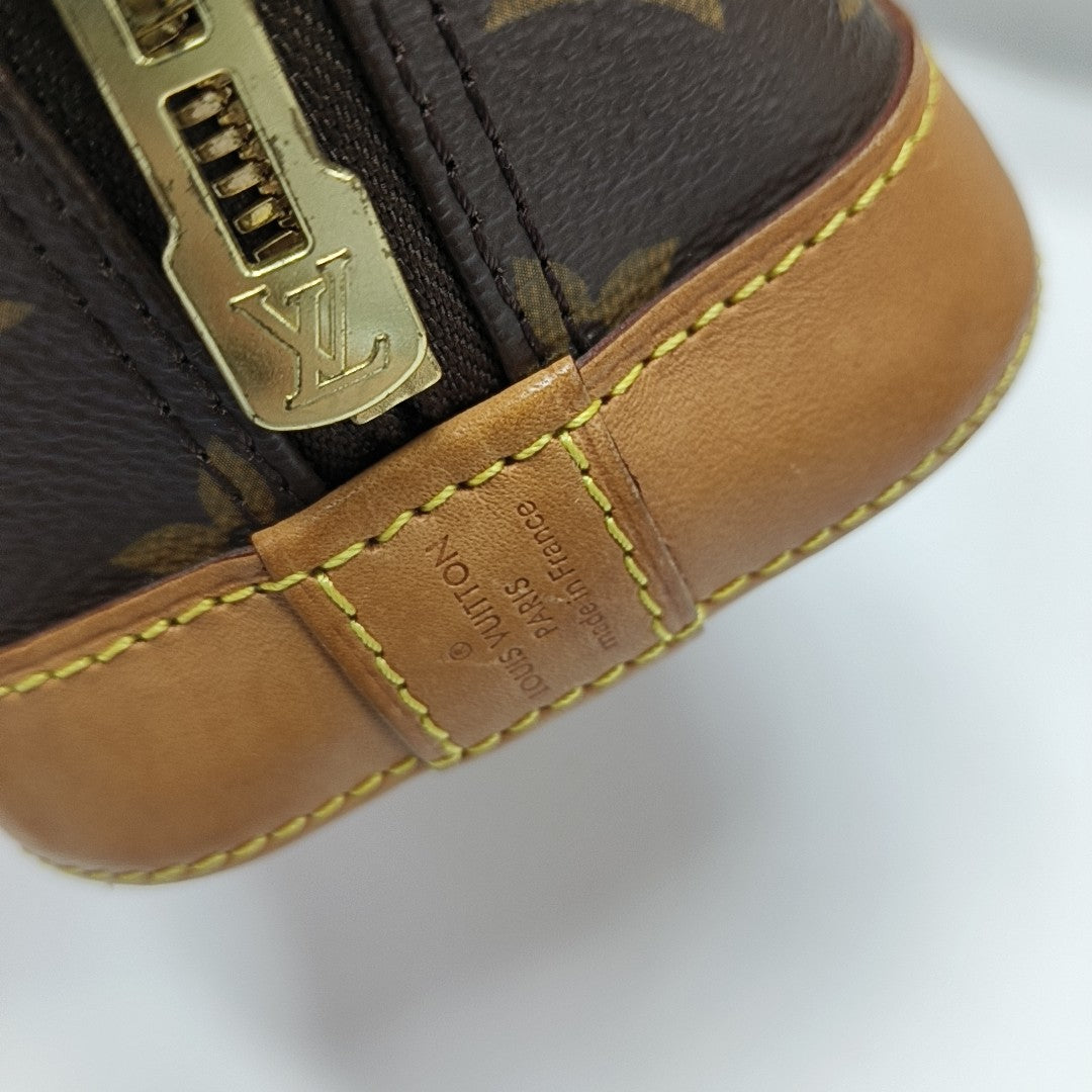 ALMA BB Monogram Coated Canvas Brown
