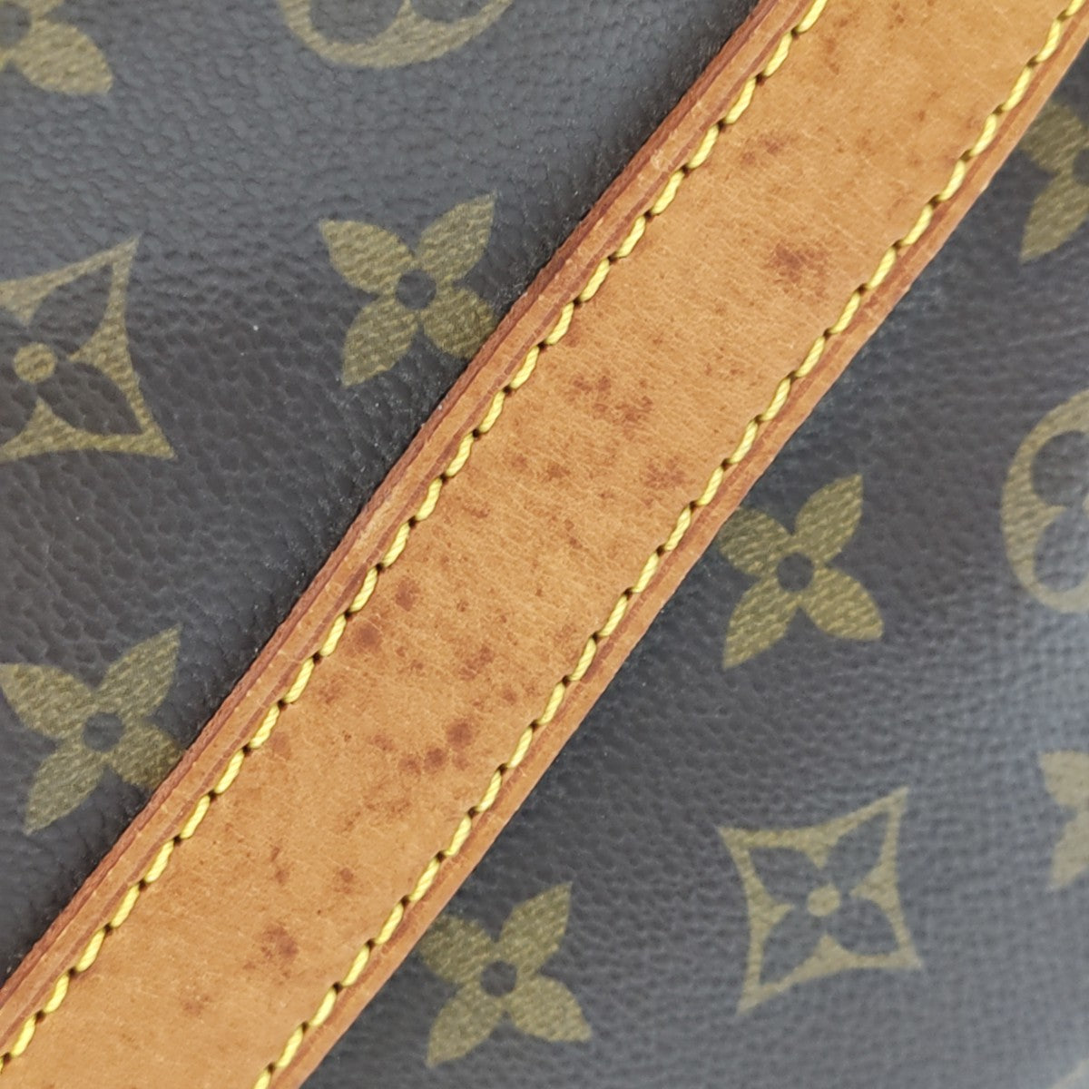 KEEPALL 50 Monogram Coated Canvas Brown