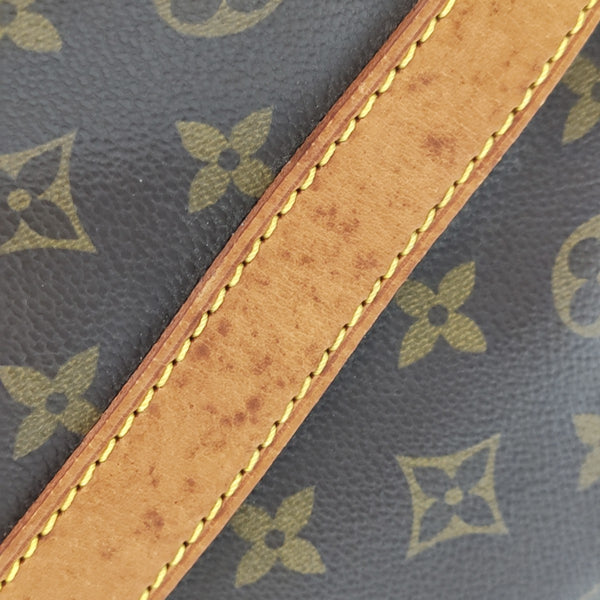 KEEPALL 50 Monogram Coated Canvas Brown