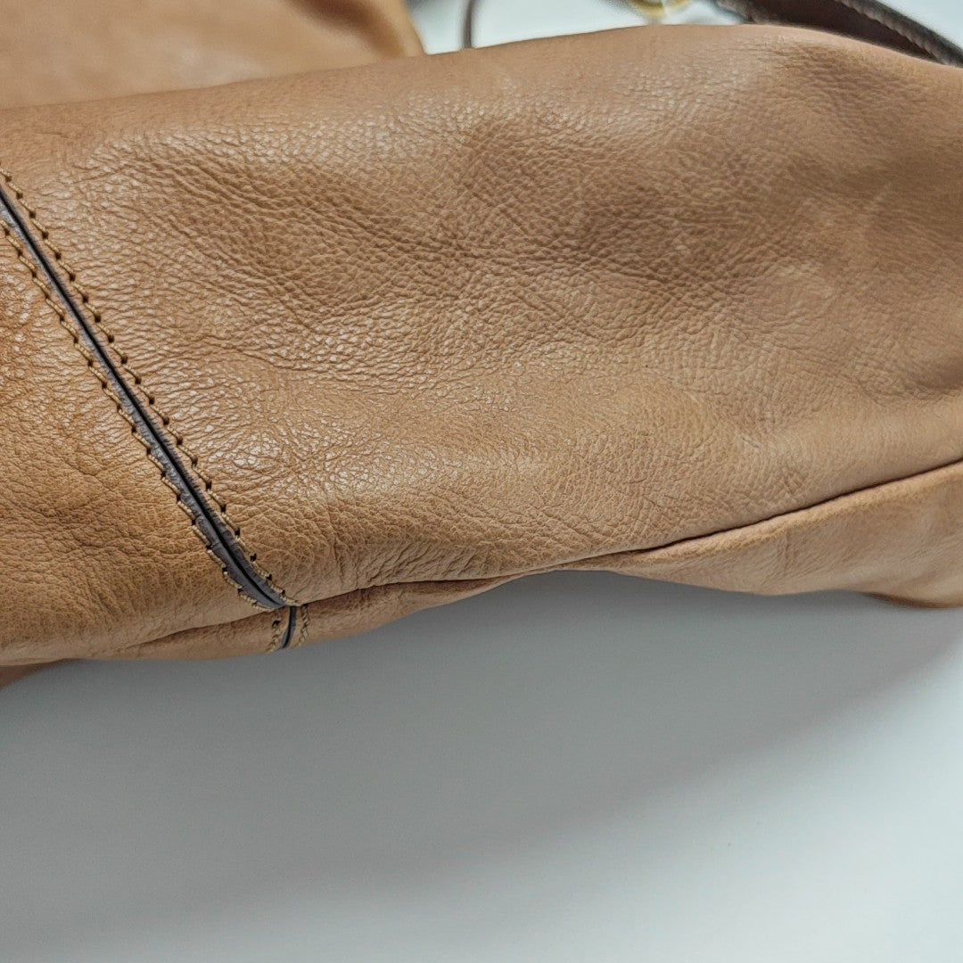 Calfskin Top Handle Bag Brown