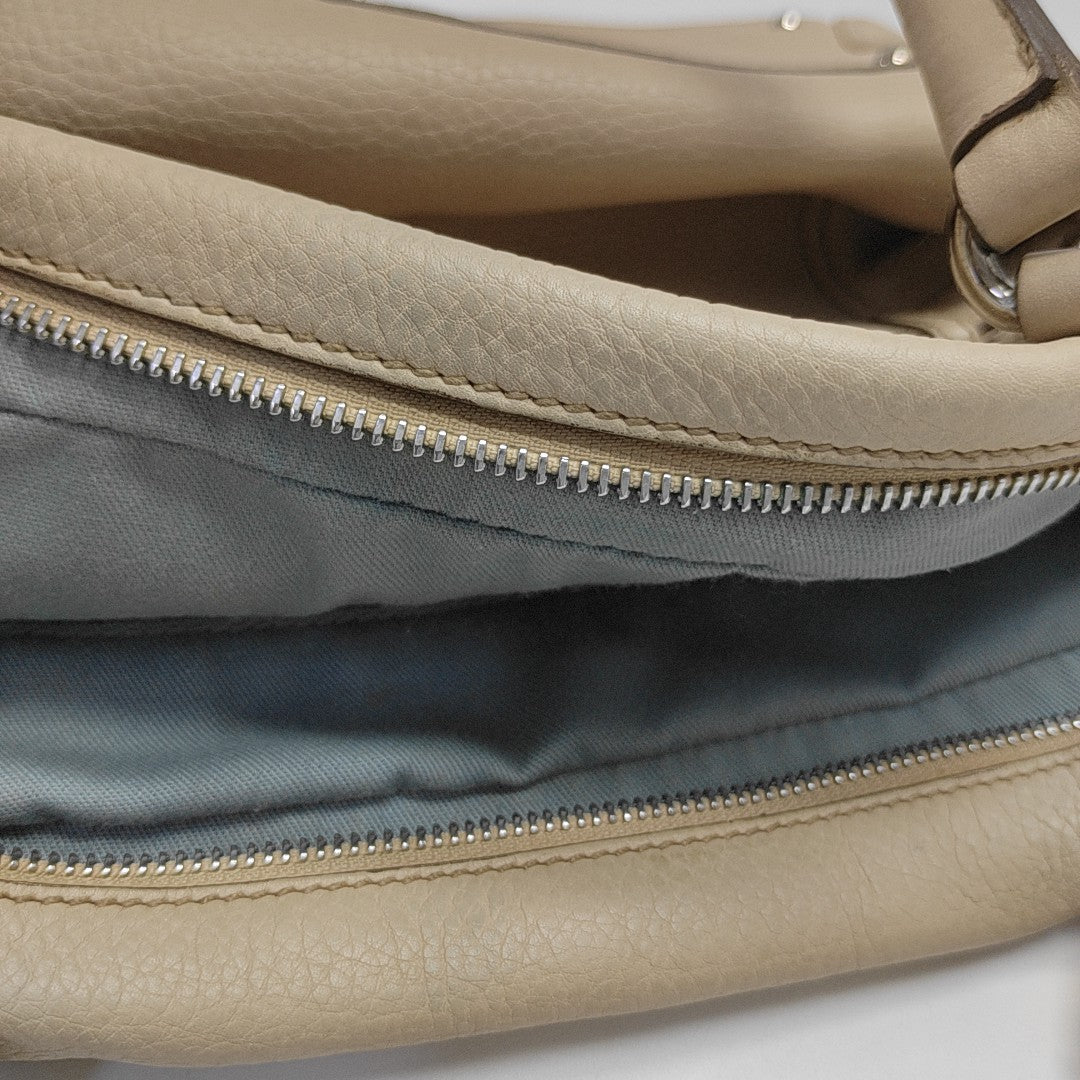 Calfskin Top Handle Bag Beige