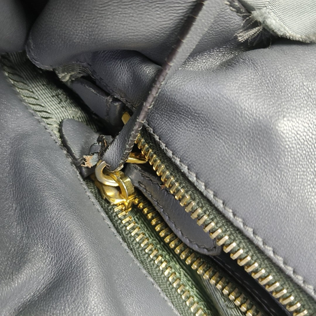 Nylon Top Handle Bag Green