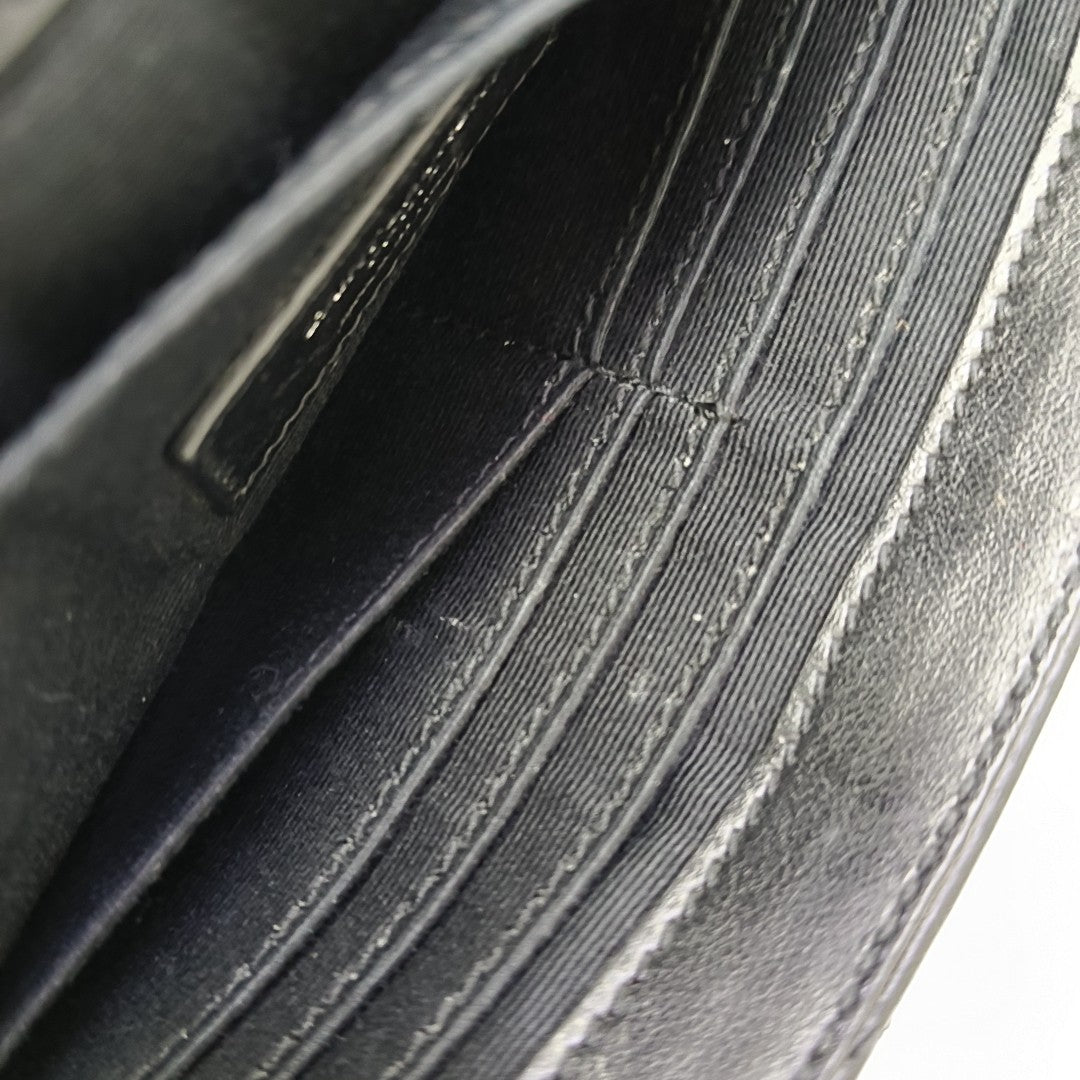 Chevron Calfskin Shoulder Bag Black