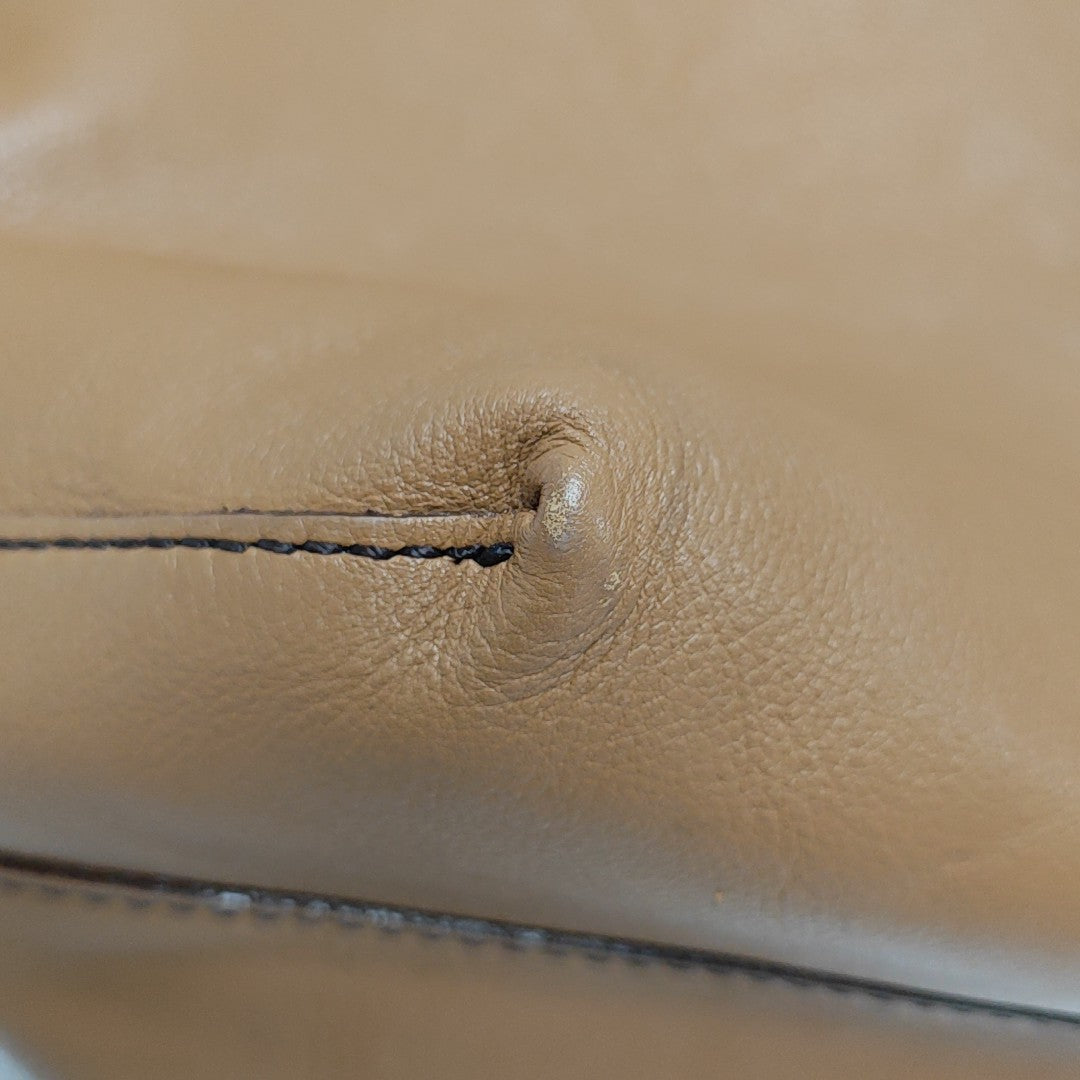 Calfskin Top Handle Bag Brown