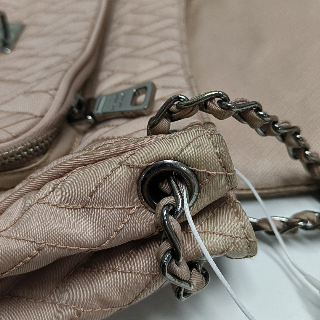 Quilted Nylon Shoulder Bag Pink