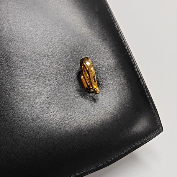 Box Calf Shoulder Bag Black