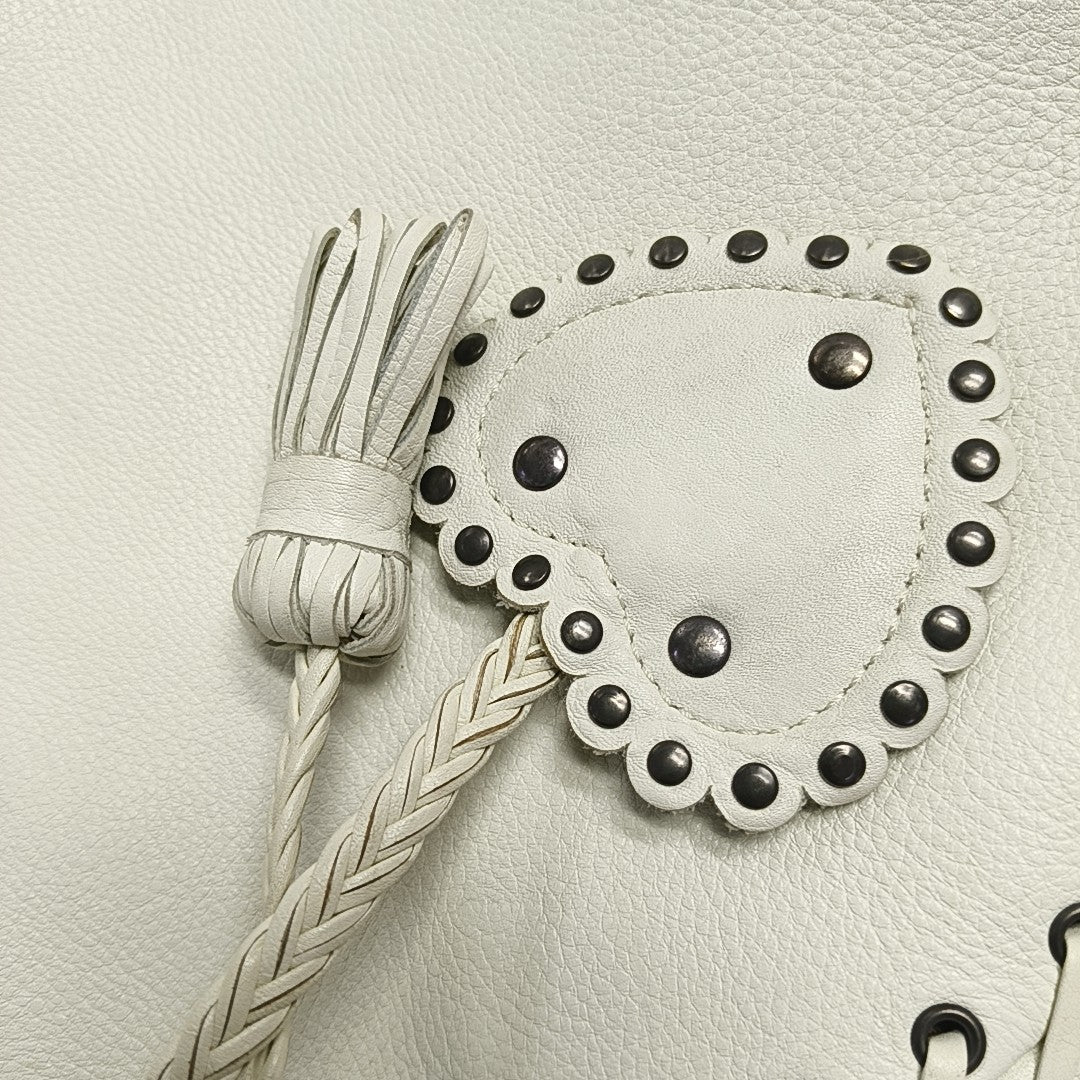 Calfskin Top Handle Bag White