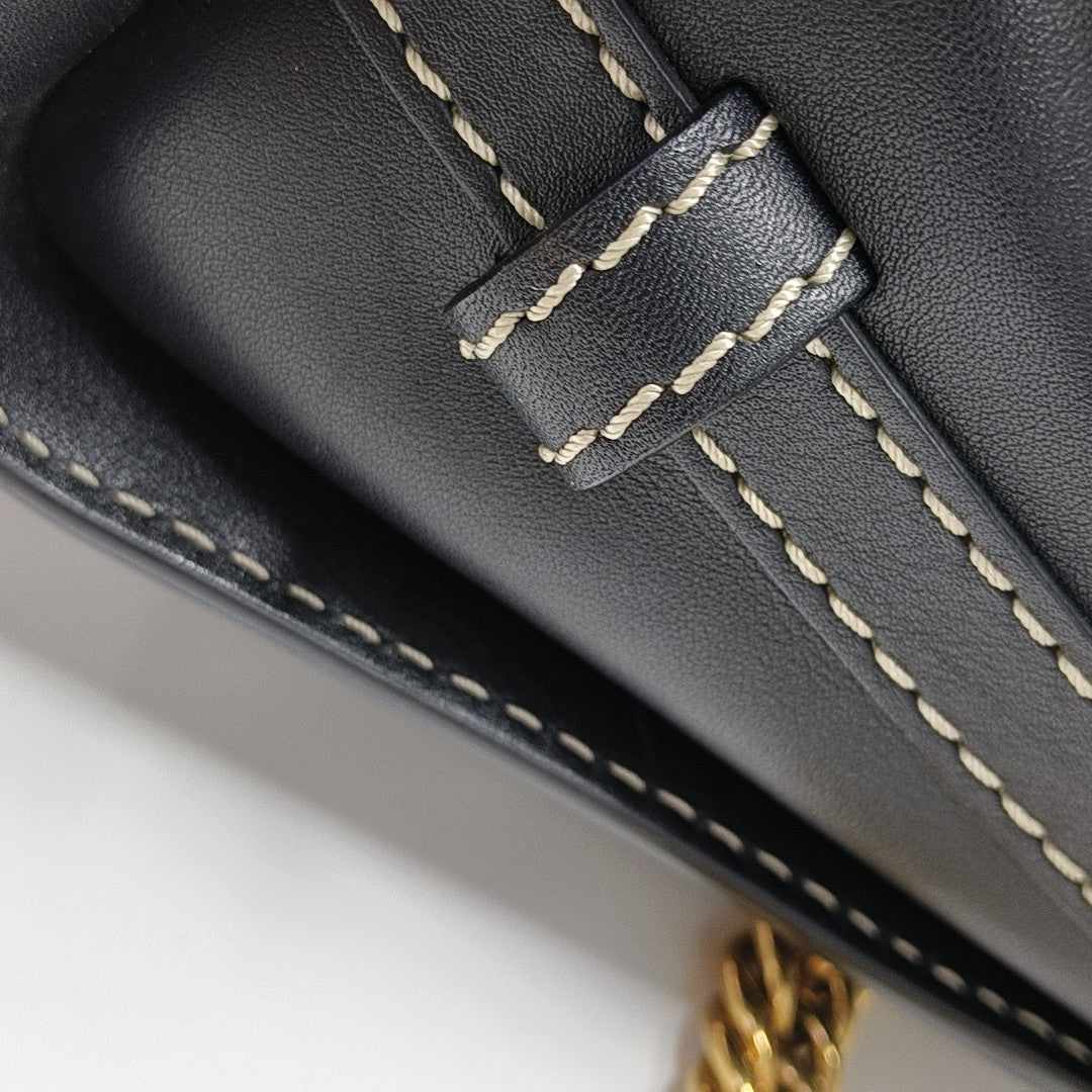 Calfskin Shoulder Bag Black
