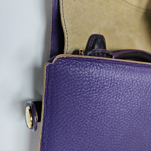 Suede Top Handle Bag Beige