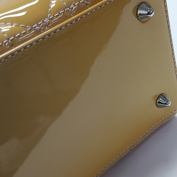 Lady Dior Medium Cannage Patent Leather Yellow