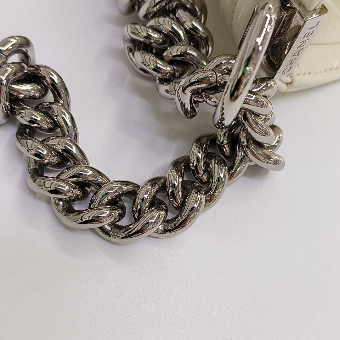 BOY CHANEL Maxi Calfskin Beige