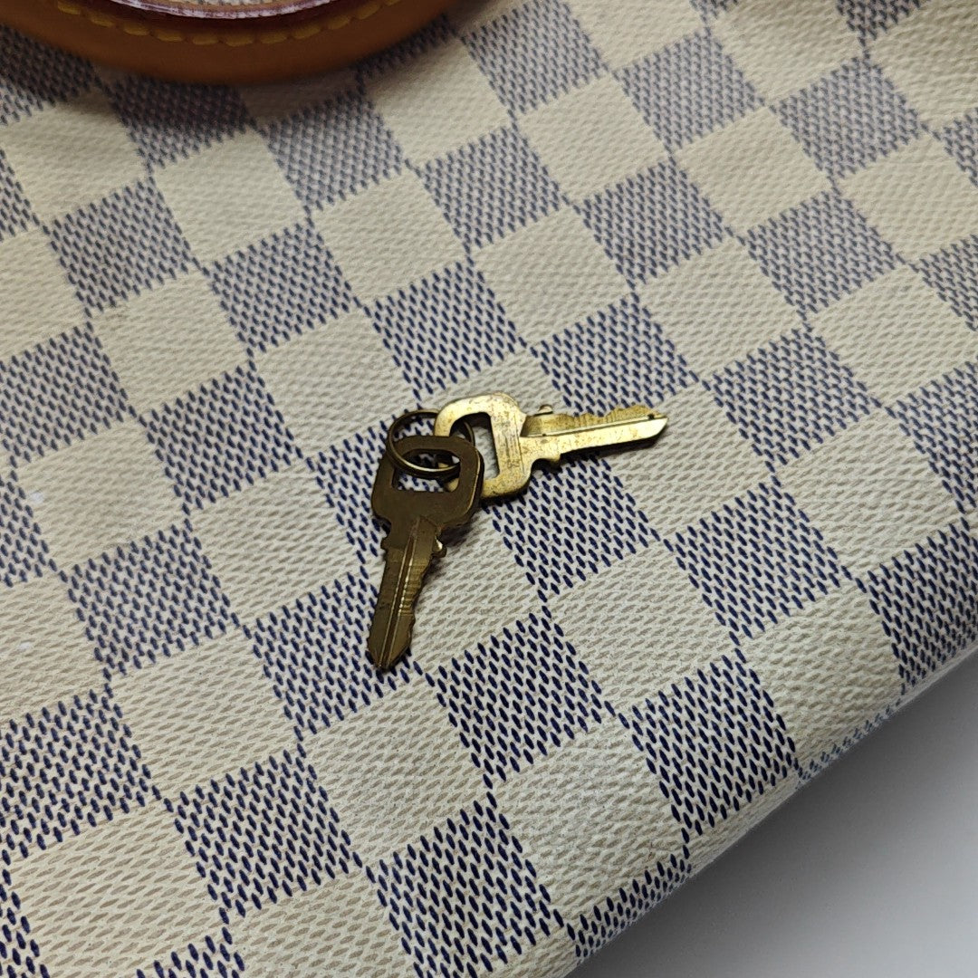 SPEEDY 30 Damier Azur Coated Canvas White