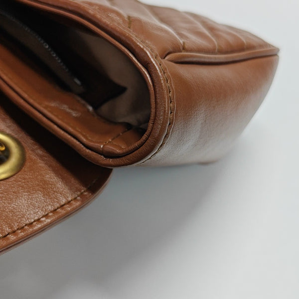 GG Marmont Medium Quilted Calfskin Brown